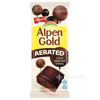 Alpen Gold Чёрный пористый шоколад