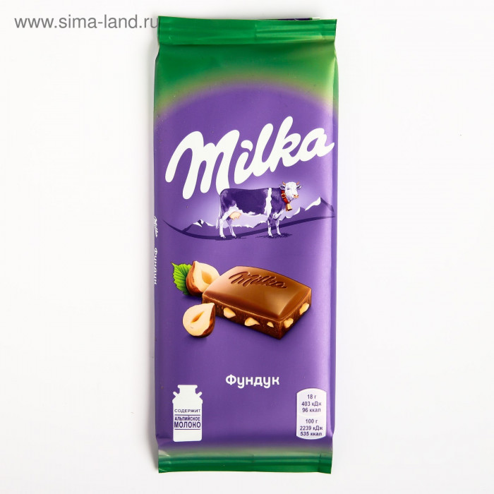 Шоколад Milka молочный с фундуком, 90 г